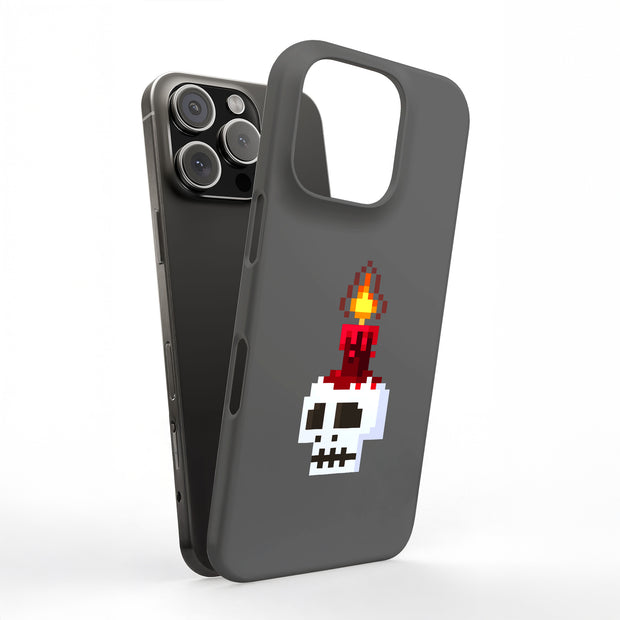 Skull Pixel Tough Cases For Apple iPhone (17, 16, 15, 14, 13, 12, 11, X, SE, 8, 7/ Air, Plus, Pro, Max, Mini, XR, XS), Print in USA