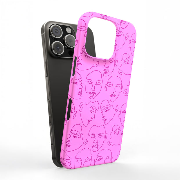 Line Face Tough Cases For Apple iPhone (17, 16, 15, 14, 13, 12, 11, X, SE, 8, 7/ Air, Plus, Pro, Max, Mini, XR, XS), Print in USA