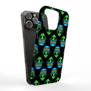 Alien wear Hat Tough Cases For Apple iPhone (17, 16, 15, 14, 13, 12, 11, X, SE, 8, 7/ Air, Plus, Pro, Max, Mini, XR, XS), Print in USA