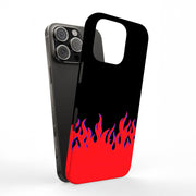 Red Flames Tough Cases For Apple iPhone (17, 16, 15, 14, 13, 12, 11, X, SE, 8, 7/ Air, Plus, Pro, Max, Mini, XR, XS), Print in USA