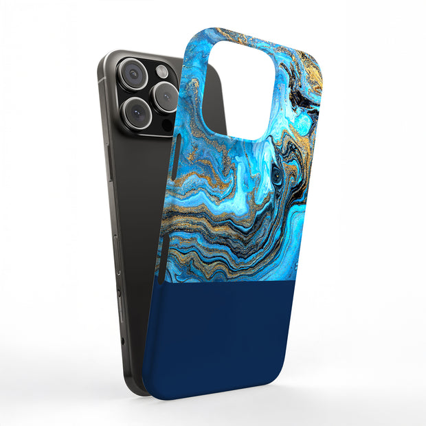 Marble Gold Blu Tough Cases For Apple iPhone (17, 16, 15, 14, 13, 12, 11, X, SE, 8, 7/ Air, Plus, Pro, Max, Mini, XR, XS), Print in USA
