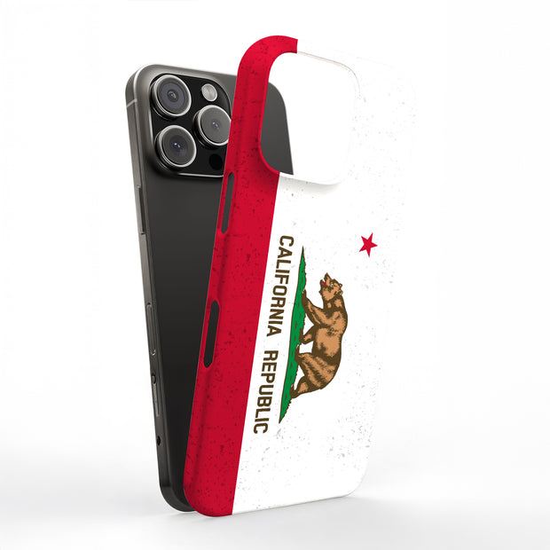 CA State Flag Tough Cases For Apple iPhone (17, 16, 15, 14, 13, 12, 11, X, SE, 8, 7/ Air, Plus, Pro, Max, Mini, XR, XS), Print in USA
