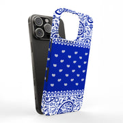 Paisley Blue Tough Cases For Apple iPhone (17, 16, 15, 14, 13, 12, 11, X, SE, 8, 7/ Air, Plus, Pro, Max, Mini, XR, XS), Print in USA