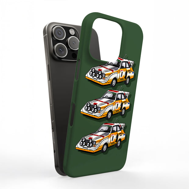 Rally Race Car Tough Cases For Apple iPhone (17, 16, 15, 14, 13, 12, 11, X, SE, 8, 7/ Air, Plus, Pro, Max, Mini, XR, XS), Print in USA