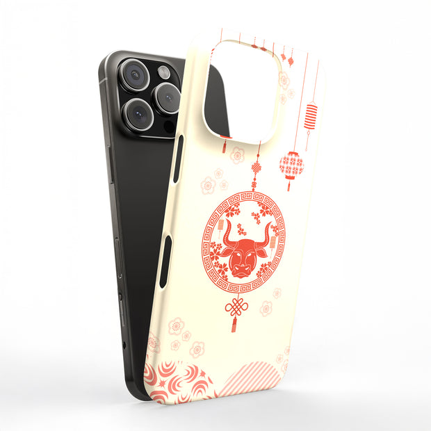 Year the Ox 1 Tough Cases For Apple iPhone (17, 16, 15, 14, 13, 12, 11, X, SE, 8, 7/ Air, Plus, Pro, Max, Mini, XR, XS), Print in USA