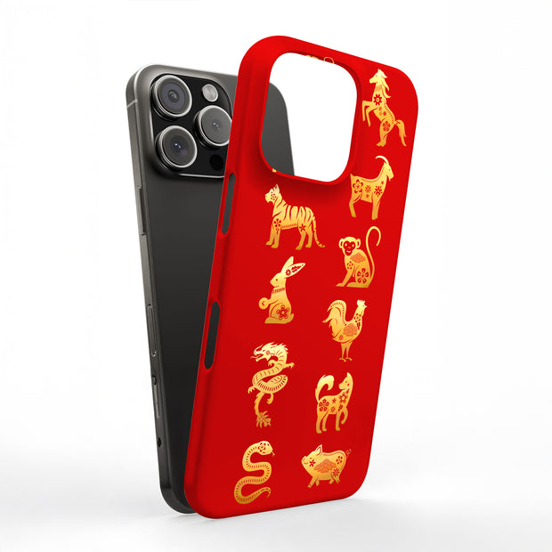Chinese zodiac1 Tough Cases For Apple iPhone (17, 16, 15, 14, 13, 12, 11, X, SE, 8, 7/ Air, Plus, Pro, Max, Mini, XR, XS), Print in USA