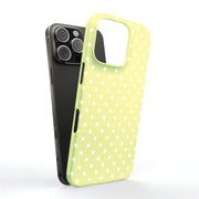 Yellow Dot Tough Cases For Apple iPhone (17, 16, 15, 14, 13, 12, 11, X, SE, 8, 7/ Air, Plus, Pro, Max, Mini, XR, XS), Print in USA