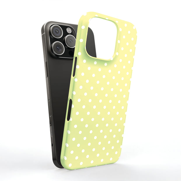 Yellow Dot Tough Cases For Apple iPhone (17, 16, 15, 14, 13, 12, 11, X, SE, 8, 7/ Air, Plus, Pro, Max, Mini, XR, XS), Print in USA