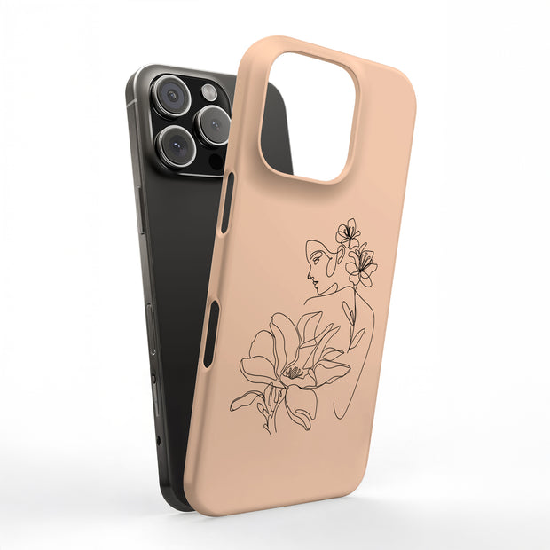 Floral Woman Tough Cases For Apple iPhone (17, 16, 15, 14, 13, 12, 11, X, SE, 8, 7/ Air, Plus, Pro, Max, Mini, XR, XS), Print in USA