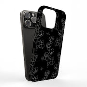 Line Art Flower Tough Cases For Apple iPhone (17, 16, 15, 14, 13, 12, 11, X, SE, 8, 7/ Air, Plus, Pro, Max, Mini, XR, XS), Print in USA