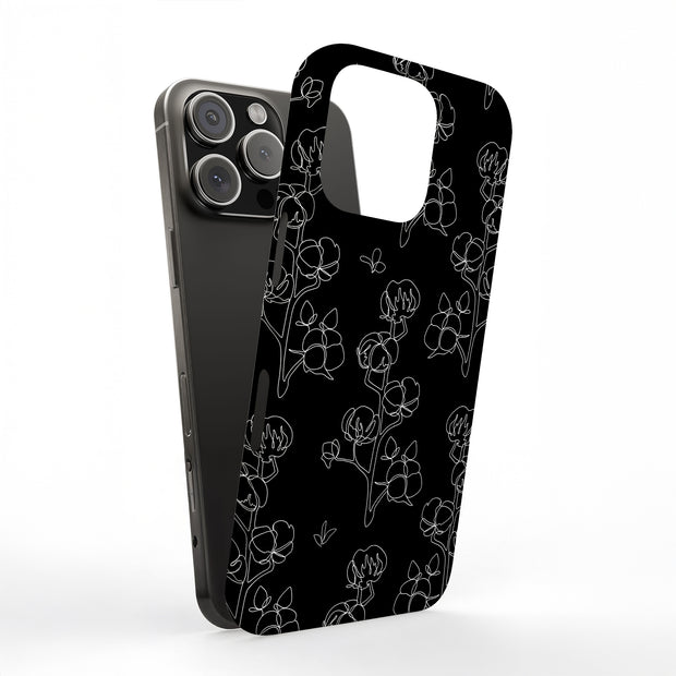 Line Art Flower Tough Cases For Apple iPhone (17, 16, 15, 14, 13, 12, 11, X, SE, 8, 7/ Air, Plus, Pro, Max, Mini, XR, XS), Print in USA