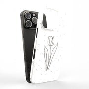 Line Art Tulip Tough Cases For Apple iPhone (17, 16, 15, 14, 13, 12, 11, X, SE, 8, 7/ Air, Plus, Pro, Max, Mini, XR, XS), Print in USA