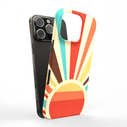 Retro Sunburst Tough Cases For Apple iPhone (17, 16, 15, 14, 13, 12, 11, X, SE, 8, 7/ Air, Plus, Pro, Max, Mini, XR, XS), Print in USA