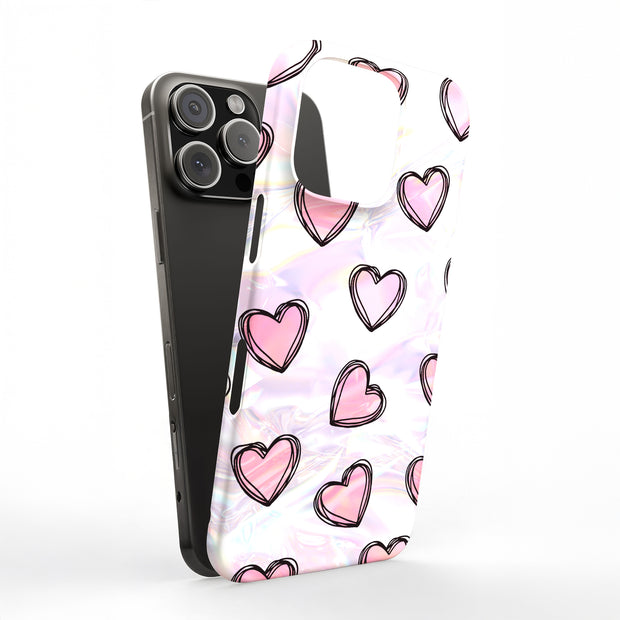 Girly Hearts Tough Cases For Apple iPhone (17, 16, 15, 14, 13, 12, 11, X, SE, 8, 7/ Air, Plus, Pro, Max, Mini, XR, XS), Print in USA