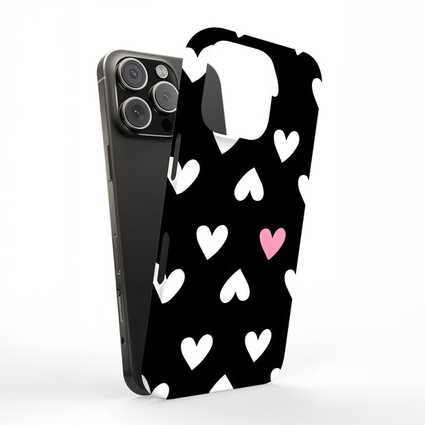 Pink Hearts Tough Cases For Apple iPhone (17, 16, 15, 14, 13, 12, 11, X, SE, 8, 7/ Air, Plus, Pro, Max, Mini, XR, XS), Print in USA