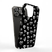 White Hearts Tough Cases For Apple iPhone (17, 16, 15, 14, 13, 12, 11, X, SE, 8, 7/ Air, Plus, Pro, Max, Mini, XR, XS), Print in USA