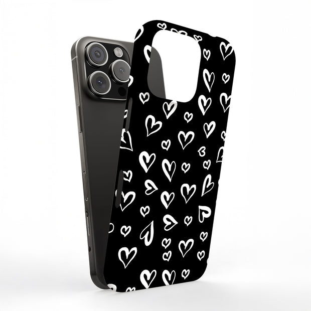 White Hearts Tough Cases For Apple iPhone (17, 16, 15, 14, 13, 12, 11, X, SE, 8, 7/ Air, Plus, Pro, Max, Mini, XR, XS), Print in USA