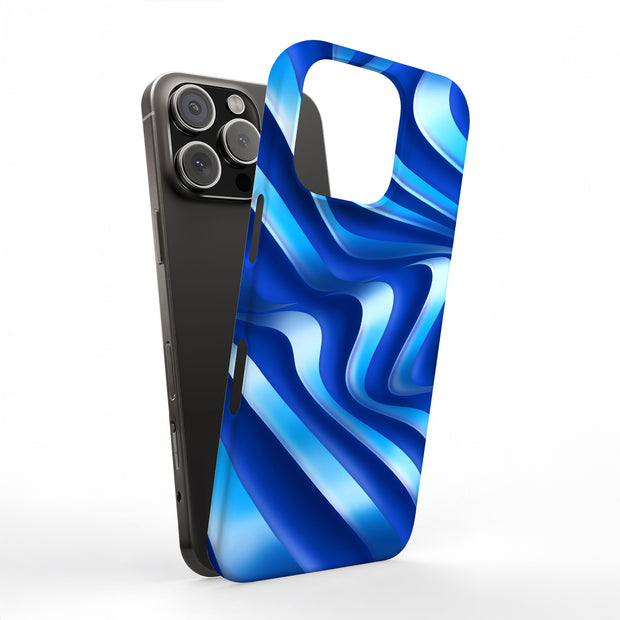 Blue Wavy 1 Tough Cases For Apple iPhone (17, 16, 15, 14, 13, 12, 11, X, SE, 8, 7/ Air, Plus, Pro, Max, Mini, XR, XS), Print in USA