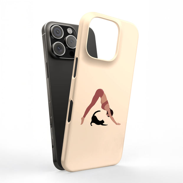Yoga With Cat Tough Cases For Apple iPhone (17, 16, 15, 14, 13, 12, 11, X, SE, 8, 7/ Air, Plus, Pro, Max, Mini, XR, XS), Print in USA