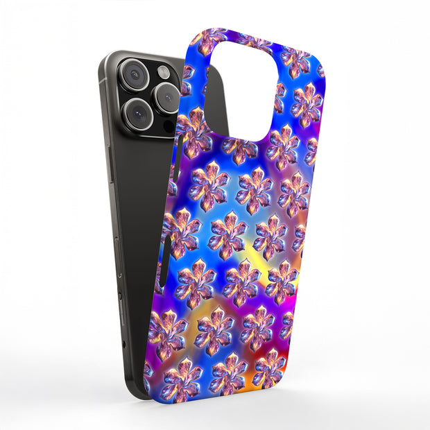Silver Flowers Tough Cases For Apple iPhone (17, 16, 15, 14, 13, 12, 11, X, SE, 8, 7/ Air, Plus, Pro, Max, Mini, XR, XS), Print in USA