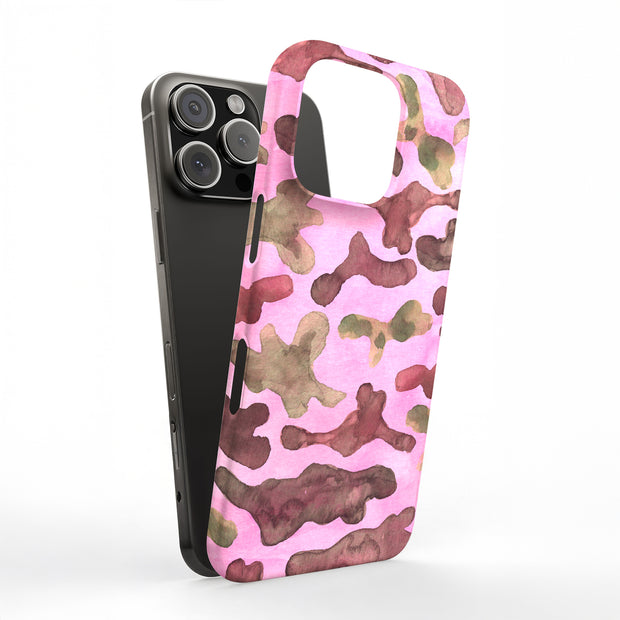 Camouflage Pink Tough Cases For Apple iPhone (17, 16, 15, 14, 13, 12, 11, X, SE, 8, 7/ Air, Plus, Pro, Max, Mini, XR, XS), Print in USA
