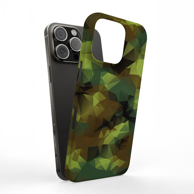 Camo Triangular Tough Cases For Apple iPhone (17, 16, 15, 14, 13, 12, 11, X, SE, 8, 7/ Air, Plus, Pro, Max, Mini, XR, XS), Print in USA