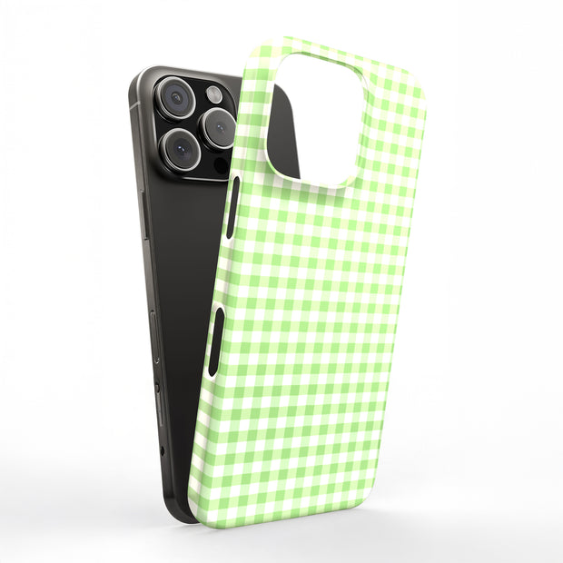 Pale Green Grid Tough Cases For Apple iPhone (17, 16, 15, 14, 13, 12, 11, X, SE, 8, 7/ Air, Plus, Pro, Max, Mini, XR, XS), Print in USA