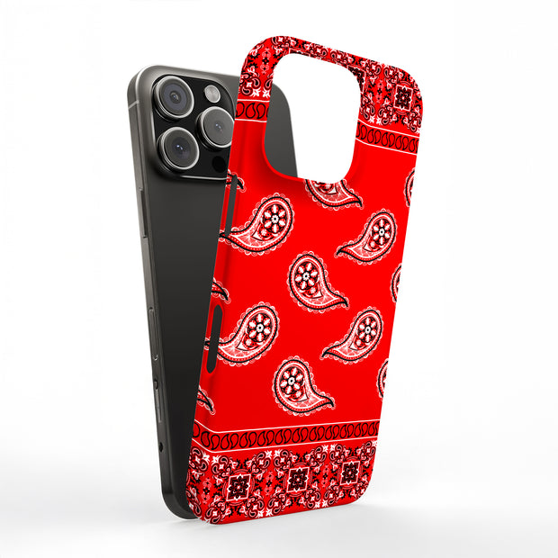 Red Bandana Tough Cases For Apple iPhone (17, 16, 15, 14, 13, 12, 11, X, SE, 8, 7/ Air, Plus, Pro, Max, Mini, XR, XS), Print in USA