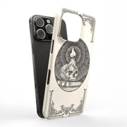 Skull Art Black Tough Cases For Apple iPhone (17, 16, 15, 14, 13, 12, 11, X, SE, 8, 7/ Air, Plus, Pro, Max, Mini, XR, XS), Print in USA