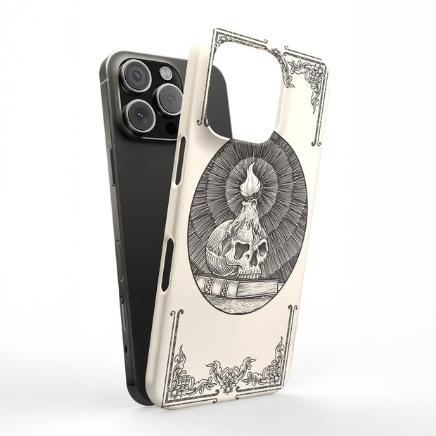 Skull Art Black Tough Cases For Apple iPhone (17, 16, 15, 14, 13, 12, 11, X, SE, 8, 7/ Air, Plus, Pro, Max, Mini, XR, XS), Print in USA