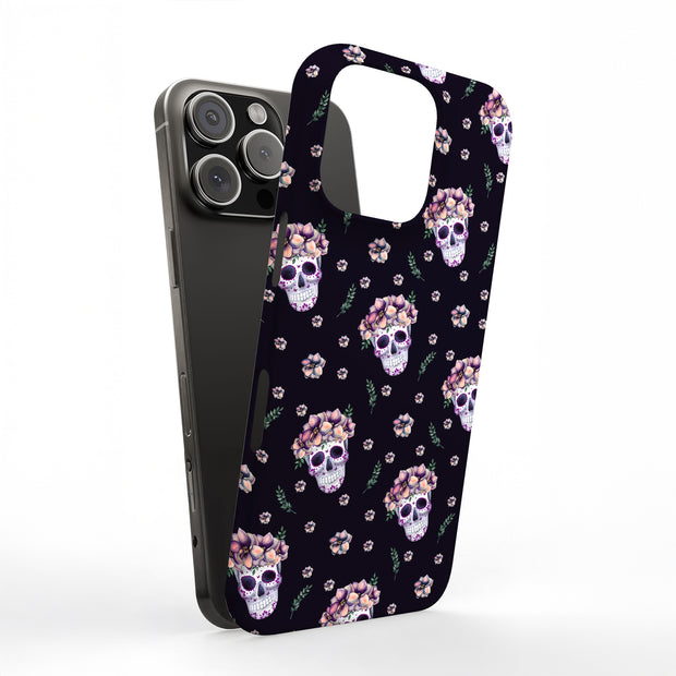 Skull Floral 1 Tough Cases For Apple iPhone (17, 16, 15, 14, 13, 12, 11, X, SE, 8, 7/ Air, Plus, Pro, Max, Mini, XR, XS), Print in USA