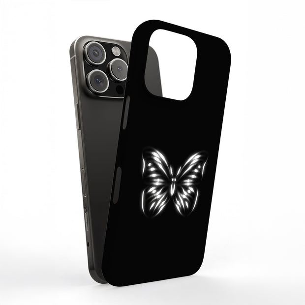 B/W Butterfly Tough Cases For Apple iPhone (17, 16, 15, 14, 13, 12, 11, X, SE, 8, 7/ Air, Plus, Pro, Max, Mini, XR, XS), Print in USA