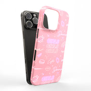 Girls Pink Tough Cases For Apple iPhone (17, 16, 15, 14, 13, 12, 11, X, SE, 8, 7/ Air, Plus, Pro, Max, Mini, XR, XS), Print in USA
