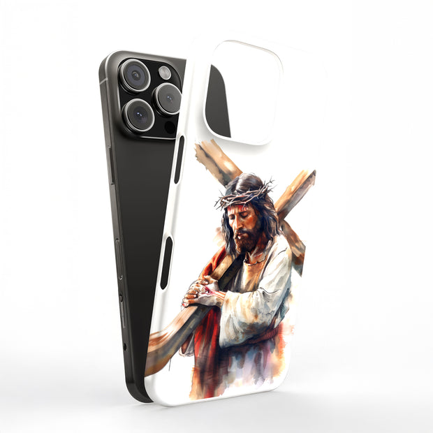 Jesus Cross 2 Tough Cases For Apple iPhone (17, 16, 15, 14, 13, 12, 11, X, SE, 8, 7/ Air, Plus, Pro, Max, Mini, XR, XS), Print in USA