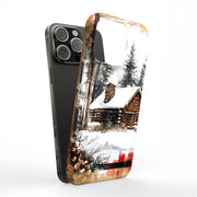 Snow Cabin 1 Tough Cases For Apple iPhone (17, 16, 15, 14, 13, 12, 11, X, SE, 8, 7/ Air, Plus, Pro, Max, Mini, XR, XS), Print in USA