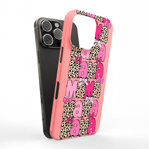 Leopard Mama 1 Tough Cases For Apple iPhone (17, 16, 15, 14, 13, 12, 11, X, SE, 8, 7/ Air, Plus, Pro, Max, Mini, XR, XS), Print in USA