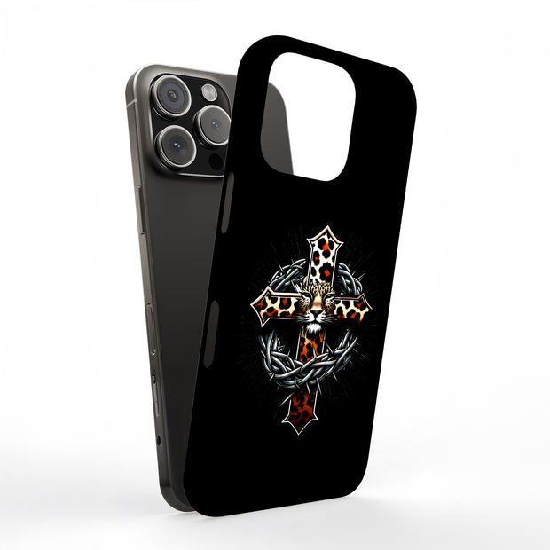 Leopard Cross Tough Cases For Apple iPhone (17, 16, 15, 14, 13, 12, 11, X, SE, 8, 7/ Air, Plus, Pro, Max, Mini, XR, XS), Print in USA