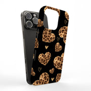 Leopard Hearts Tough Cases For Apple iPhone (17, 16, 15, 14, 13, 12, 11, X, SE, 8, 7/ Air, Plus, Pro, Max, Mini, XR, XS), Print in USA