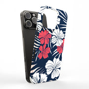 Floral Hawaii 2 Tough Cases For Apple iPhone (17, 16, 15, 14, 13, 12, 11, X, SE, 8, 7/ Air, Plus, Pro, Max, Mini, XR, XS), Print in USA