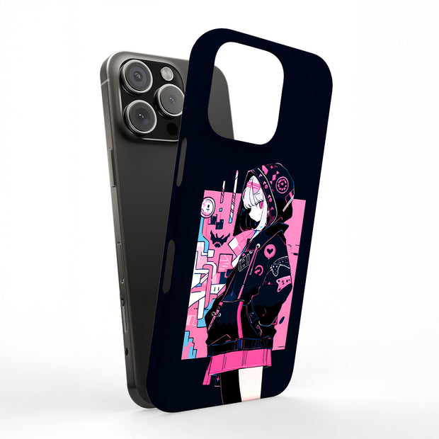Pink Anime Girl Tough Cases For Apple iPhone (17, 16, 15, 14, 13, 12, 11, X, SE, 8, 7/ Air, Plus, Pro, Max, Mini, XR, XS), Print in USA