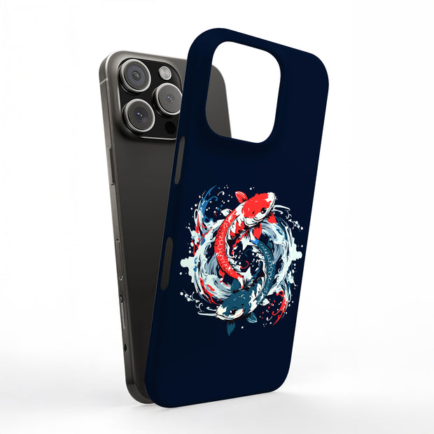 Yin Yang Koi Tough Cases For Apple iPhone (17, 16, 15, 14, 13, 12, 11, X, SE, 8, 7/ Air, Plus, Pro, Max, Mini, XR, XS), Print in USA