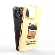 Meow Coffee Tough Cases For Apple iPhone (17, 16, 15, 14, 13, 12, 11, X, SE, 8, 7/ Air, Plus, Pro, Max, Mini, XR, XS), Print in USA