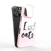 I Love Cats Tough Cases For Apple iPhone (17, 16, 15, 14, 13, 12, 11, X, SE, 8, 7/ Air, Plus, Pro, Max, Mini, XR, XS), Print in USA