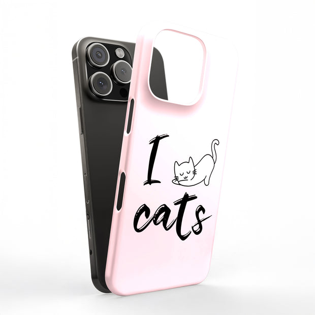 I Love Cats Tough Cases For Apple iPhone (17, 16, 15, 14, 13, 12, 11, X, SE, 8, 7/ Air, Plus, Pro, Max, Mini, XR, XS), Print in USA