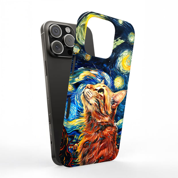 Cat Night 3 Tough Cases For Apple iPhone (17, 16, 15, 14, 13, 12, 11, X, SE, 8, 7/ Air, Plus, Pro, Max, Mini, XR, XS), Print in USA