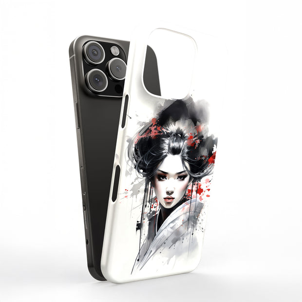 Japan Geisha Tough Cases For Apple iPhone (17, 16, 15, 14, 13, 12, 11, X, SE, 8, 7/ Air, Plus, Pro, Max, Mini, XR, XS), Print in USA