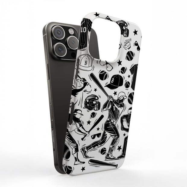 Baseball Icons Tough Cases For Apple iPhone (17, 16, 15, 14, 13, 12, 11, X, SE, 8, 7/ Air, Plus, Pro, Max, Mini, XR, XS), Print in USA