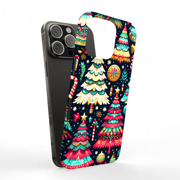 Xmas Trees Tough Cases For Apple iPhone (17, 16, 15, 14, 13, 12, 11, X, SE, 8, 7/ Air, Plus, Pro, Max, Mini, XR, XS), Print in USA