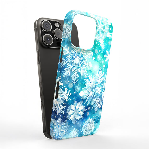 Snowflake Blue 1 Tough Cases For Apple iPhone (17, 16, 15, 14, 13, 12, 11, X, SE, 8, 7/ Air, Plus, Pro, Max, Mini, XR, XS), Print in USA