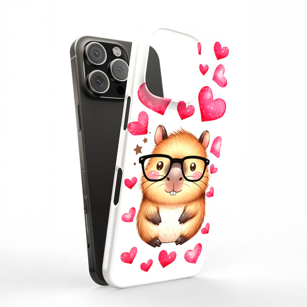 Capybara Love Tough Cases For Apple iPhone (17, 16, 15, 14, 13, 12, 11, X, SE, 8, 7/ Air, Plus, Pro, Max, Mini, XR, XS), Print in USA